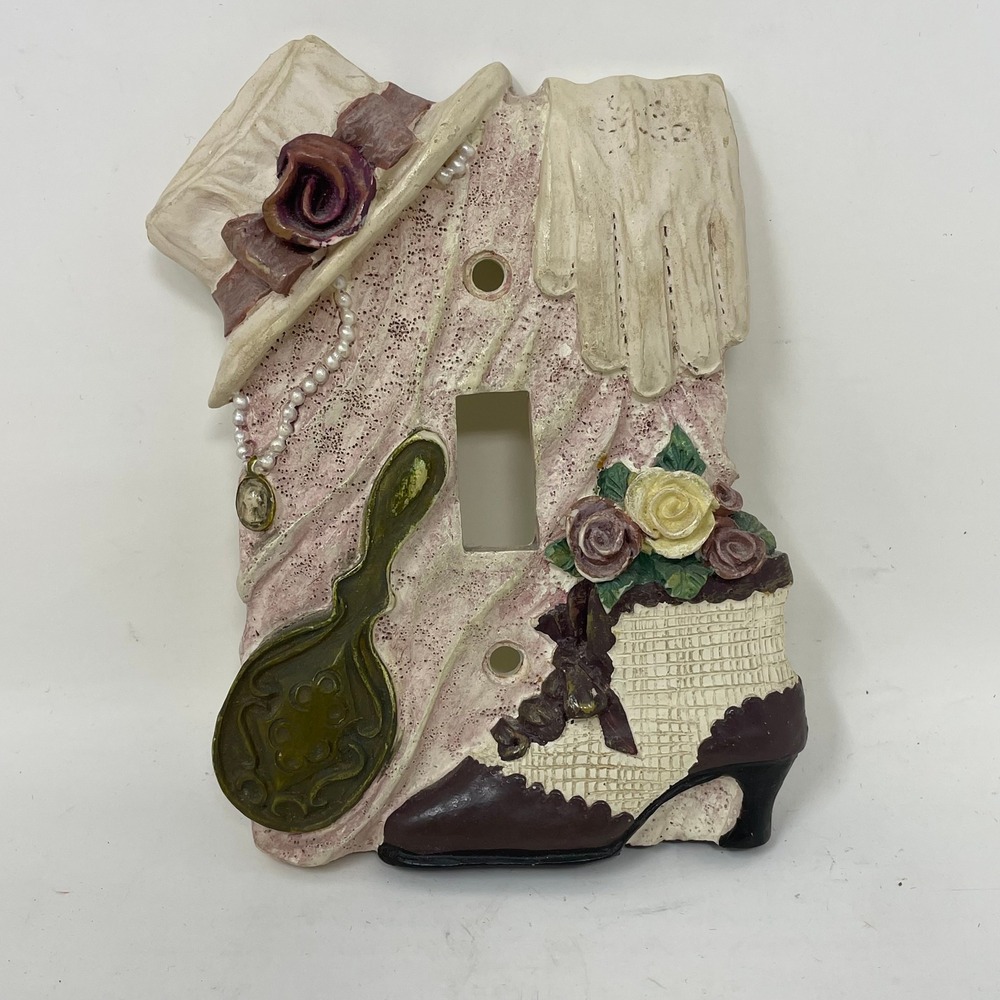 Vintage 1996 Figi Graphics Finery Light‎ Switch Cover Victorian Shabby Chic Pink